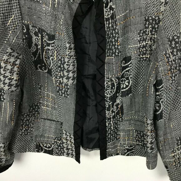 Coldwater Creek Blazer Size L Paisley Multicolor Open Front Long Sleeve Acrylic - Picture 4 of 10